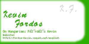 kevin fordos business card